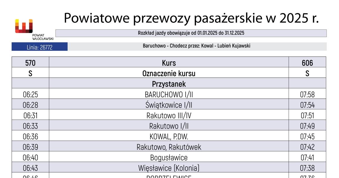 Uwaga! zmiana godzin odjazdów autobusu 